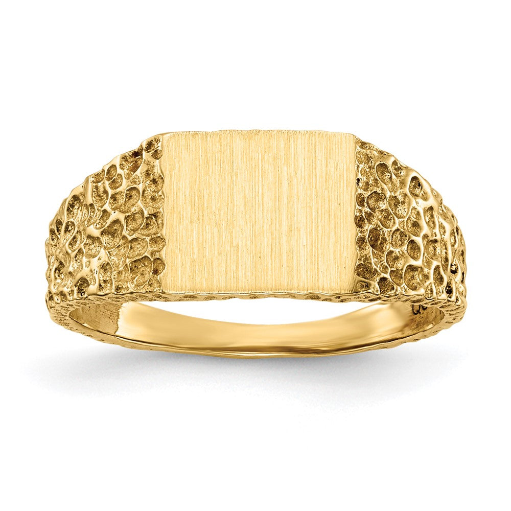 14K Gelbgold Siegelring mit offener Fassung, 7,0x8,0mm