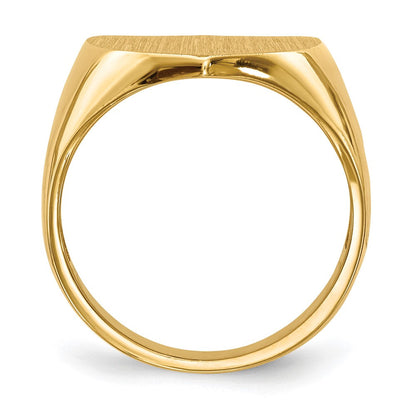 14K Gelbgold 14,5x17,0mm Herren-Siegelring mit offener Rückseite
