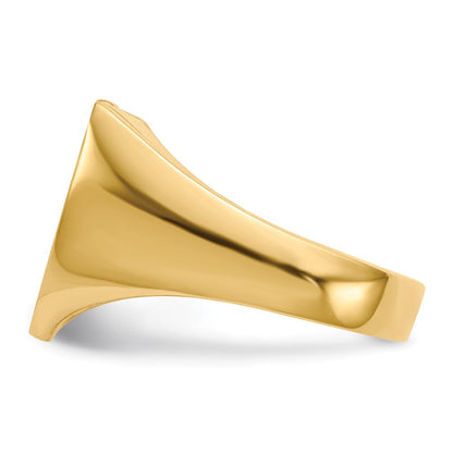 14K Gelbgold 14,5x17,0mm Herren-Siegelring mit offener Rückseite