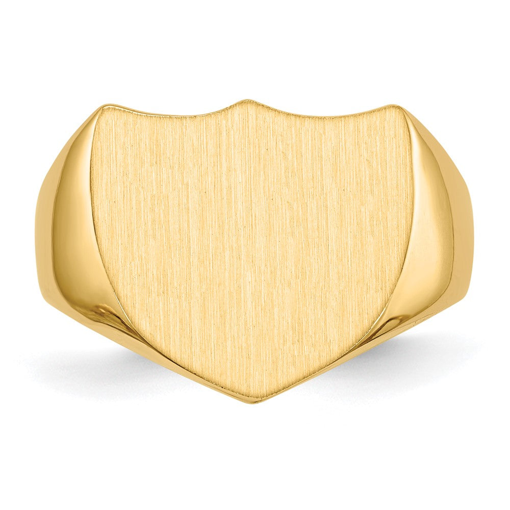 14K Gelbgold 14,5x17,0mm Herren-Siegelring mit offener Rückseite
