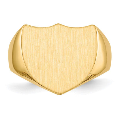 14K Gelbgold 14,5x17,0mm Herren-Siegelring mit offener Rückseite