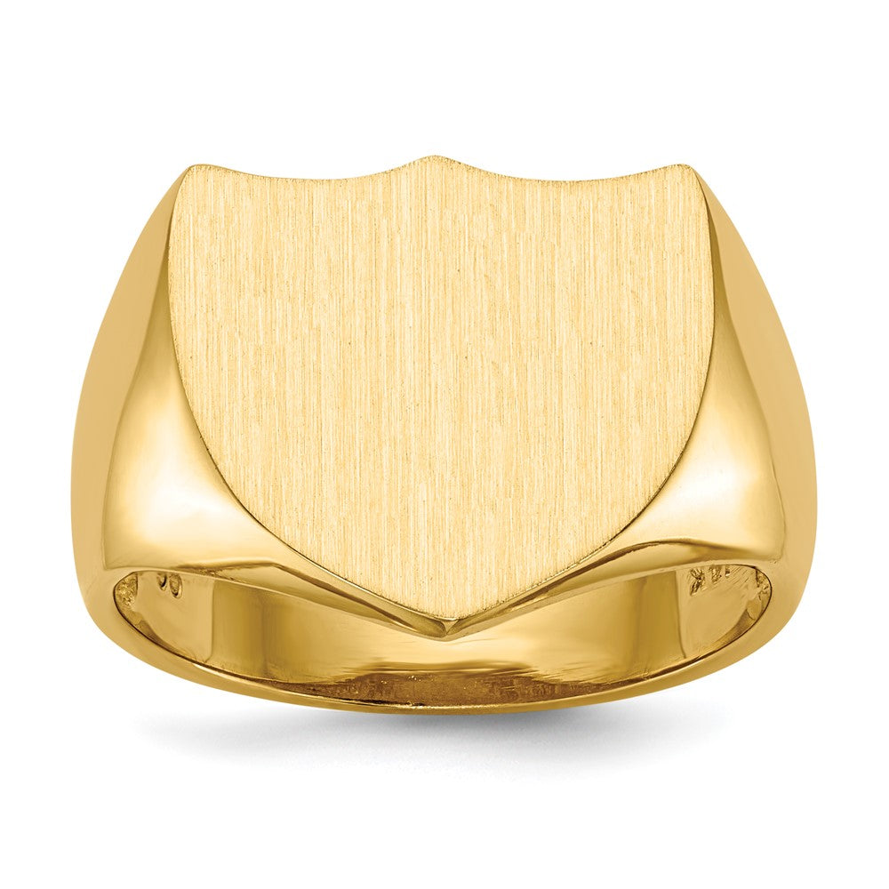 14K Gelbgold 14,5x17,0mm Herren-Siegelring mit offener Rückseite