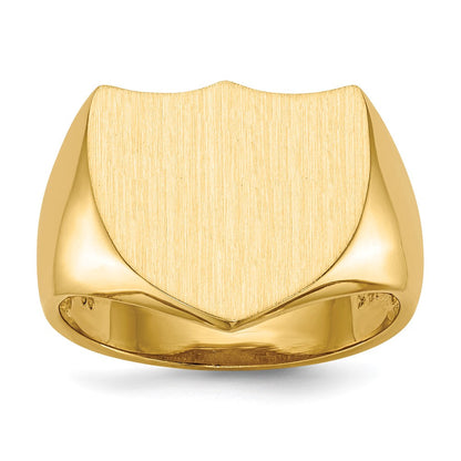14K Gelbgold 14,5x17,0mm Herren-Siegelring mit offener Rückseite