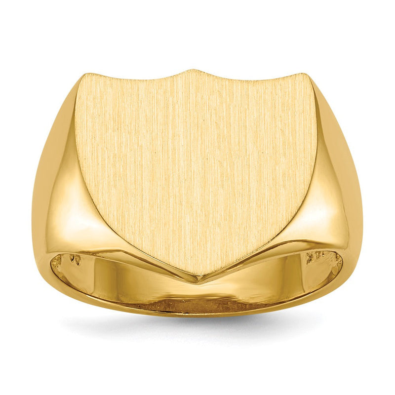 14K Gelbgold 14,5x17,0mm Herren-Siegelring mit offener Rückseite