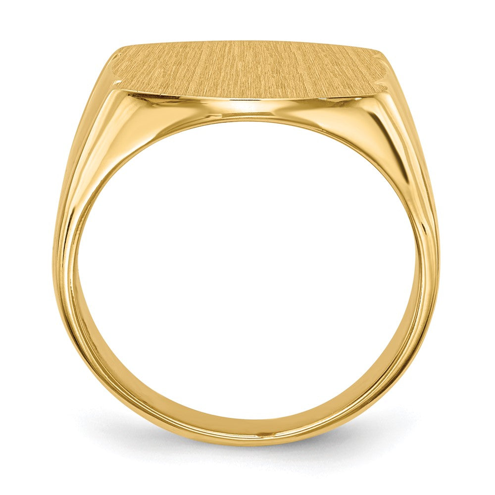 14K Gelbgold Herren-Siegelring mit geschlossener Fassung, 15,0x16,5mm