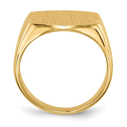 14K Gelbgold Herren-Siegelring mit geschlossener Fassung, 15,0x16,5mm