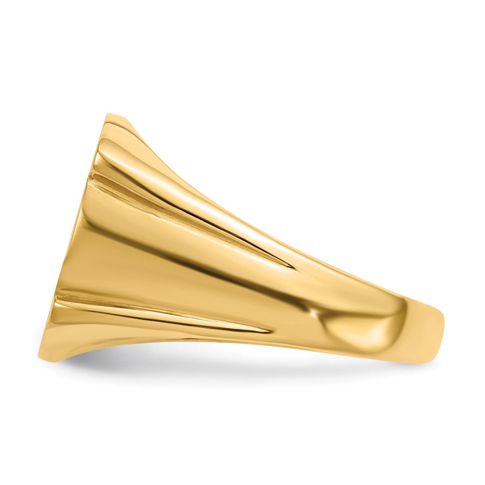 14K Gelbgold Herren-Siegelring mit geschlossener Fassung, 15,0x16,5mm
