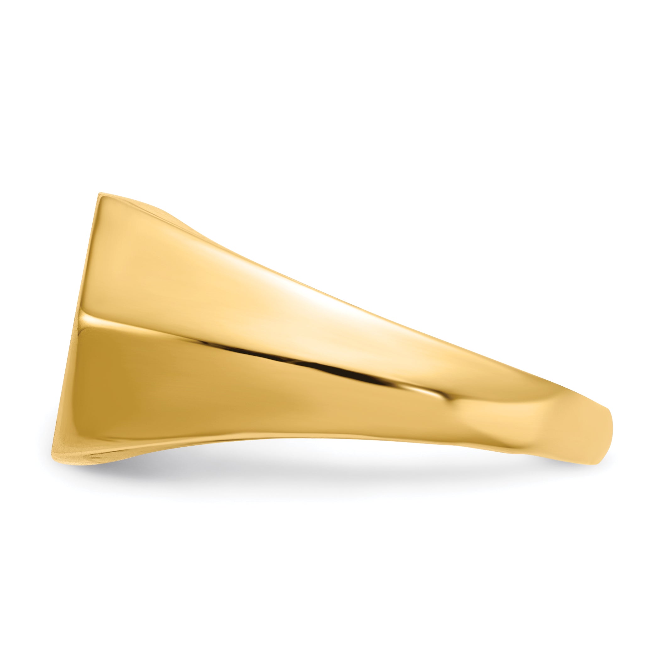 14K Gelbgold 11.5x11.5mm Offen Rückseite Vs Diamant Herren Siegel Ring