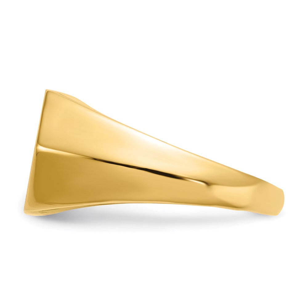 14K Gelbgold 11,5x11,5mm Herren-Siegelring mit offener Fassung und echtem Diamant