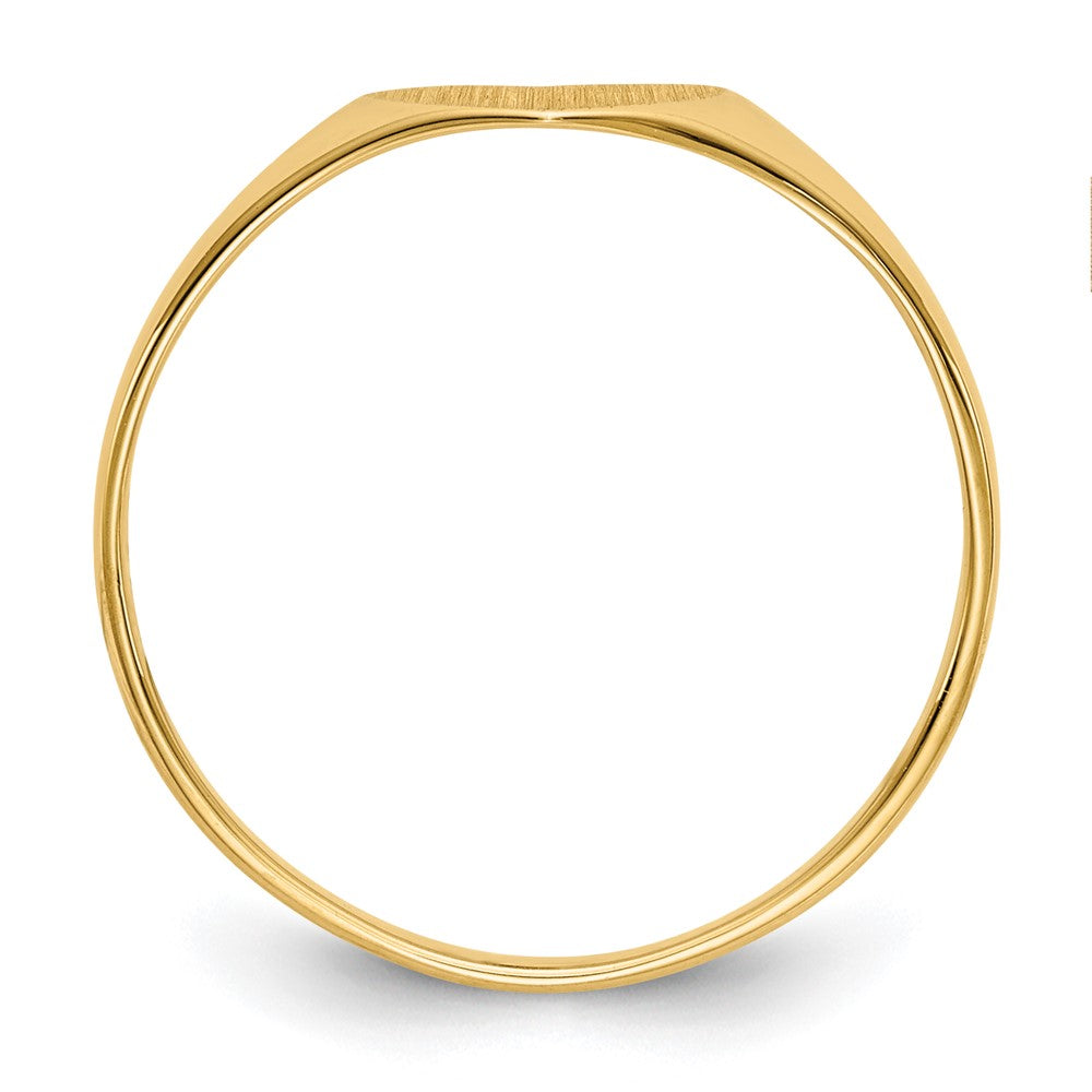14K Gelbgold Siegelring mit geschlossenem Boden, herzförmig, 6,0x7,5mm