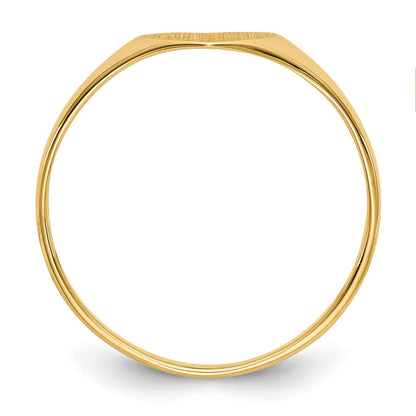 14K Gelbgold Siegelring mit geschlossenem Boden, herzförmig, 6,0x7,5mm
