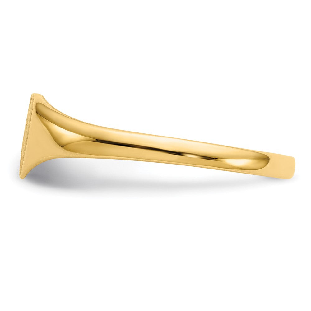 14K Gelbgold Siegelring mit geschlossenem Boden, herzförmig, 6,0x7,5mm