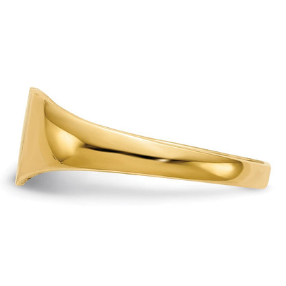 14K Gelbgold Siegelring mit geschlossener Rückseite, Herz, 6,5 x 8,0 mm