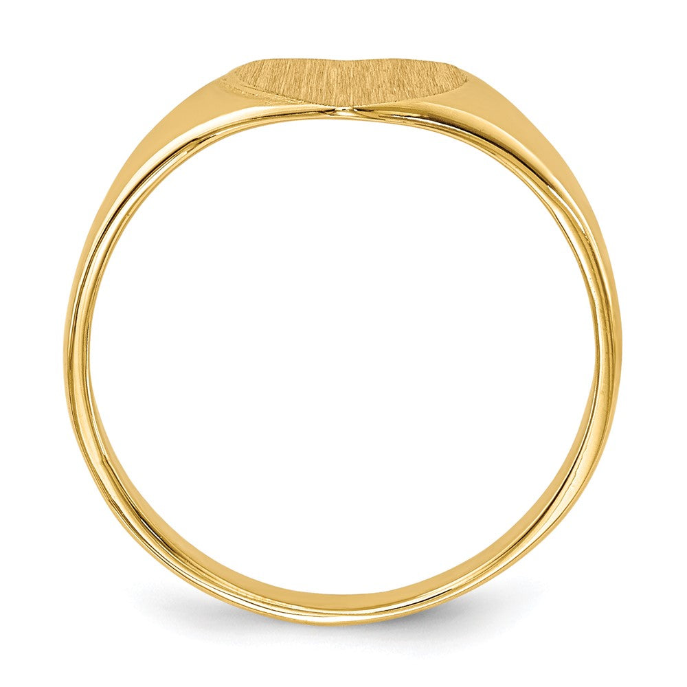 14K Gelbgold Siegelring mit geschlossener Rückseite, 7,5x8,5 mm, Herz