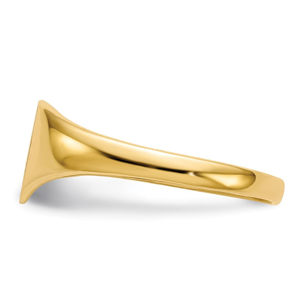 14K Gelbgold Siegelring mit geschlossener Rückseite, 7,5x8,5 mm, Herz