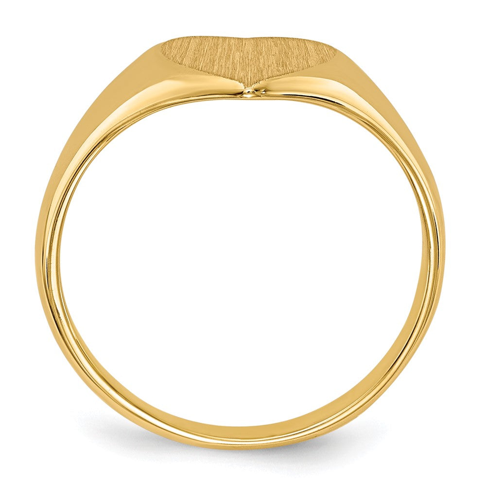 14K Gelbgold Siegelring mit geschlossener Rückseite, Herzform, 9,0x9,0mm