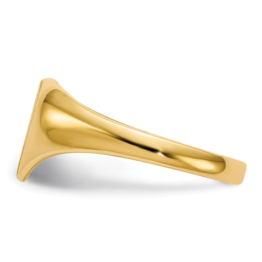 14K Gelbgold Siegelring mit geschlossener Rückseite, Herzform, 9,0x9,0mm
