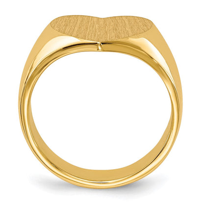 14K Gelbgold 11,5x12,5mm Herz-Siegelring mit geschlossener Rückseite