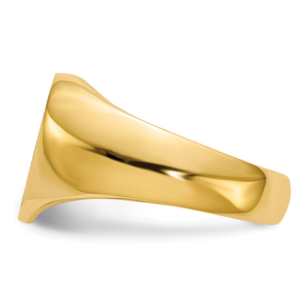 14K Gelbgold 11,5x12,5mm Herz-Siegelring mit geschlossener Rückseite