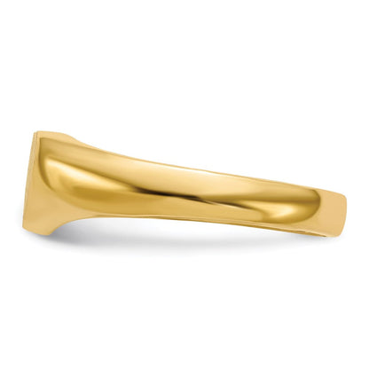14K Gelbgold Siegelring in Herzform mit offener Fassung, 6,0 x 7,5 mm