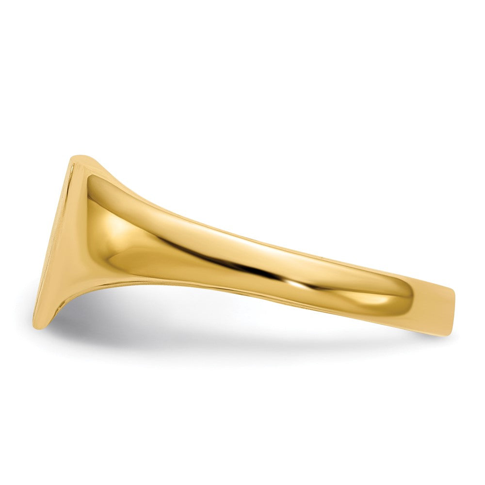 14K Gelbgold Herz-Siegelring mit offener Rückseite, 7,5x8,5 mm