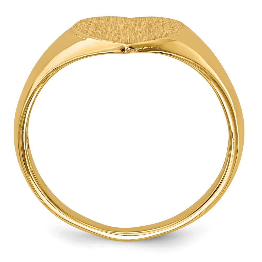 14K Gelbgold 9,0x9,0mm Siegelring mit Herzform und offener Rückseite