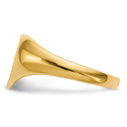 14K Gelbgold 9,0x9,0mm Siegelring mit Herzform und offener Rückseite