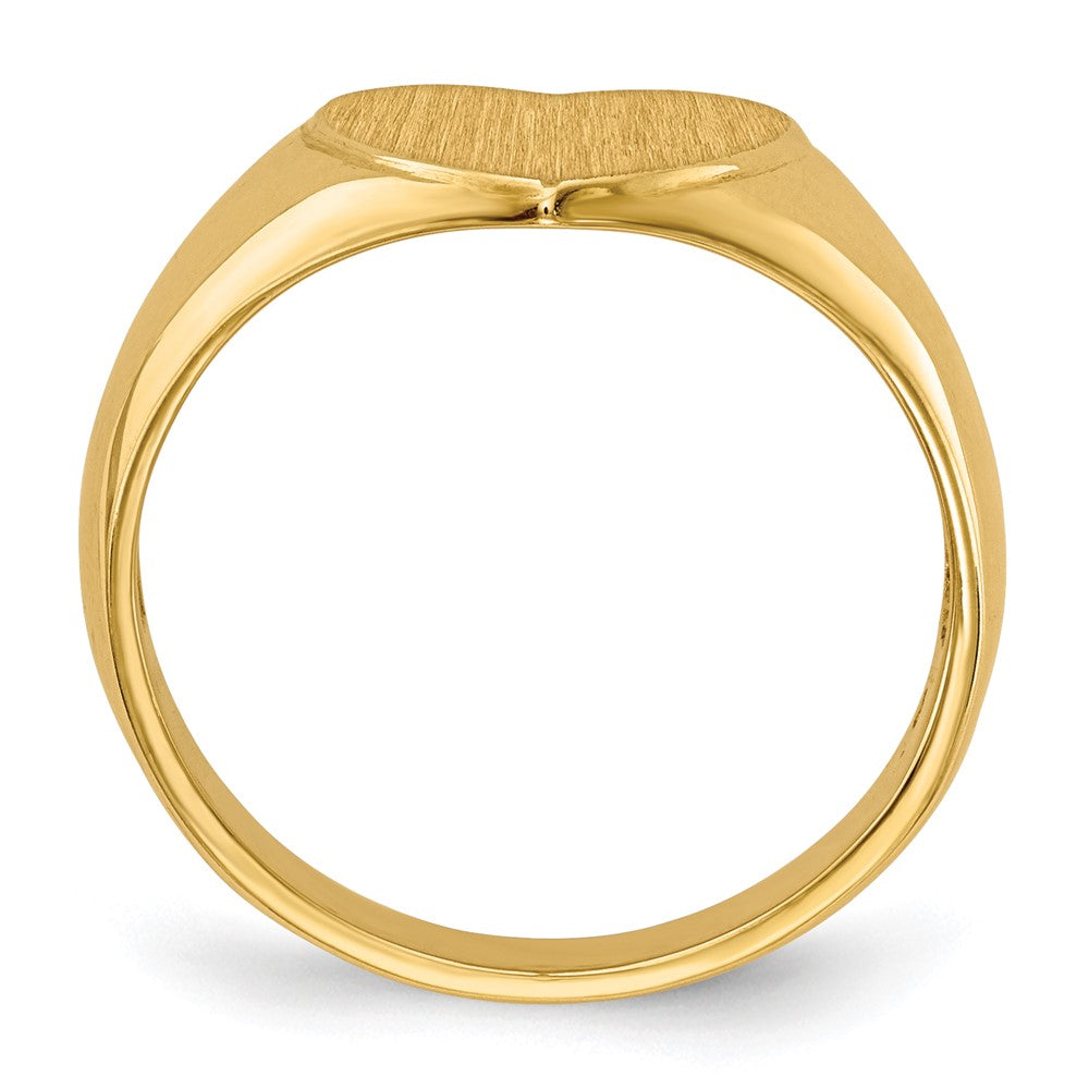 14K Gelbgold Herz-Siegelring mit offener Rückseite, 9,5 x 9,5 mm