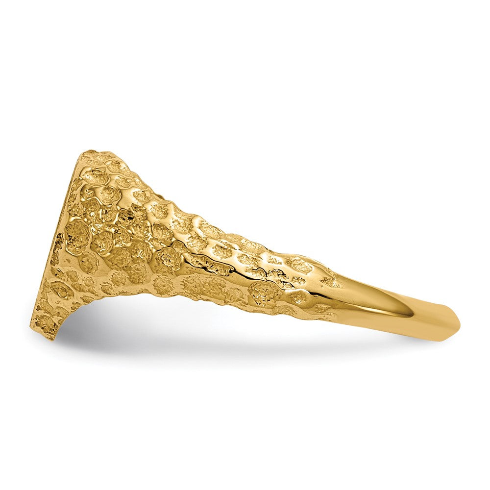 14K Gelbgold Herz-Siegelring 7,5x8,0mm mit offener Fassung
