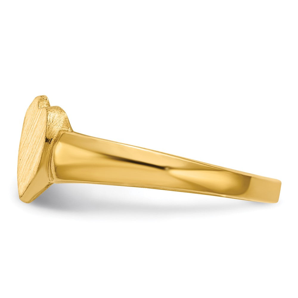 14K Gelbgold Siegelring mit geschlossener Rückseite, 7,0 x 7,0 mm, Herzform