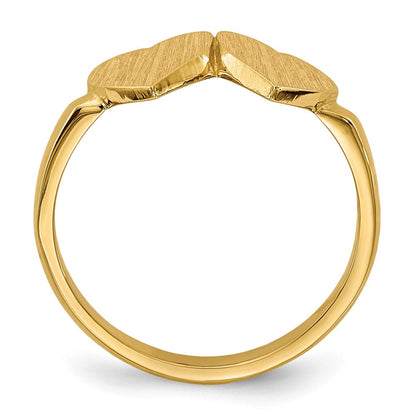 14K Gelbgold Siegelring "Herz" mit offener Rückseite, 7,5x7,5 mm