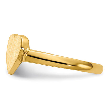 14K Gelbgold Siegelring "Herz" mit offener Rückseite, 7,5x7,5 mm