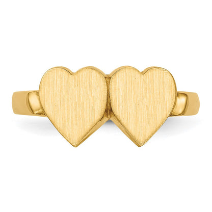 14K Gelbgold Siegelring "Herz" mit offener Rückseite, 7,5x7,5 mm