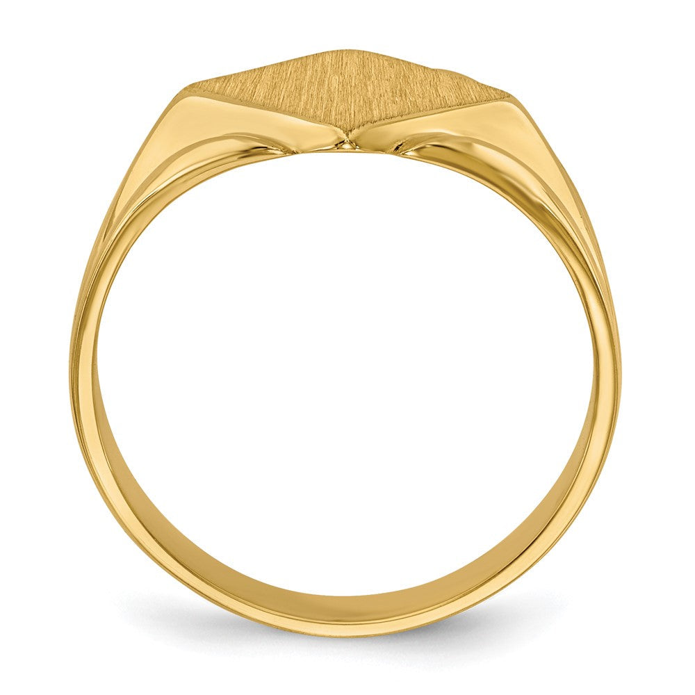 14K Gelbgold Siegelring mit geschlossener Rückseite, 10,5x10,5mm