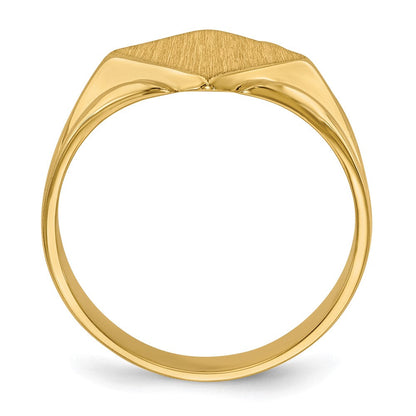 14K Gelbgold Siegelring mit geschlossener Rückseite, 10,5x10,5mm