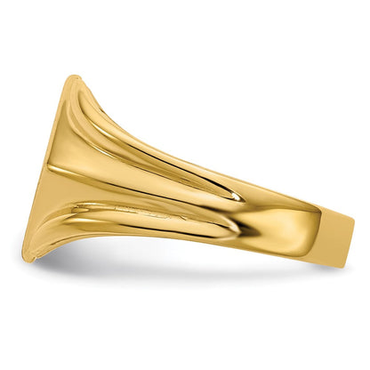 14K Gelbgold Siegelring mit geschlossener Rückseite, 10,5x10,5mm