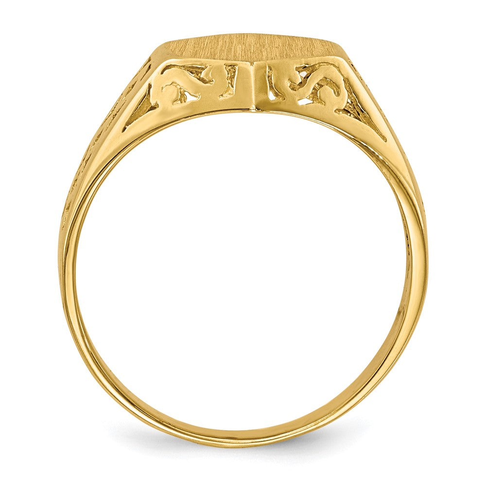 14K Gelbgold Siegelring 9,5x8,5mm mit offener Rückseite