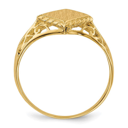 14K Gelbgold Siegelring, offene Fassung, 8,0 x 8,5 mm