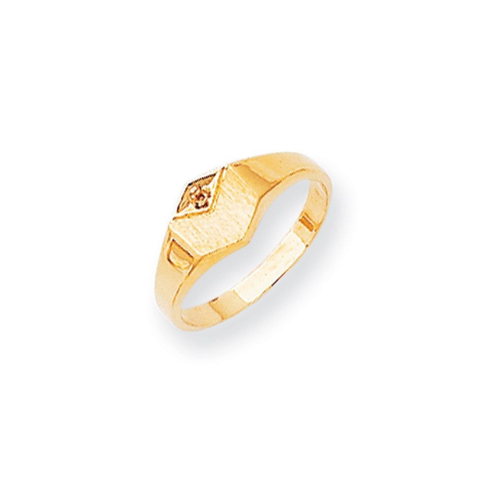 14K Gelbgold Siegelring mit einem echten Diamanten