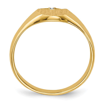 14K Gelbgold Siegelring mit natürlichem Diamant