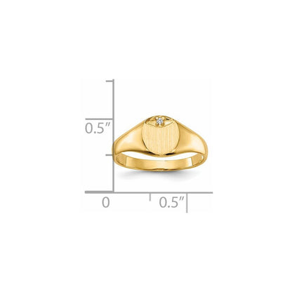 14K Gelbgold Siegelring mit natürlichem Diamant