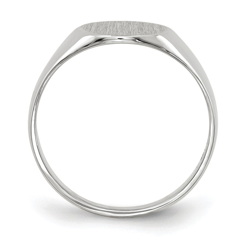 14K Weißgold Siegelring mit geschlossener Fassung, 9,0x9,0mm