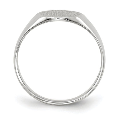 14K Weißgold Siegelring mit geschlossener Fassung, 9,0x9,0mm