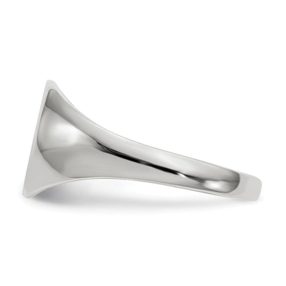 14K Weißgold Siegelring mit geschlossener Fassung, 9,0x9,0mm