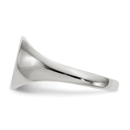 14K Weißgold Siegelring mit geschlossener Fassung, 9,0x9,0mm