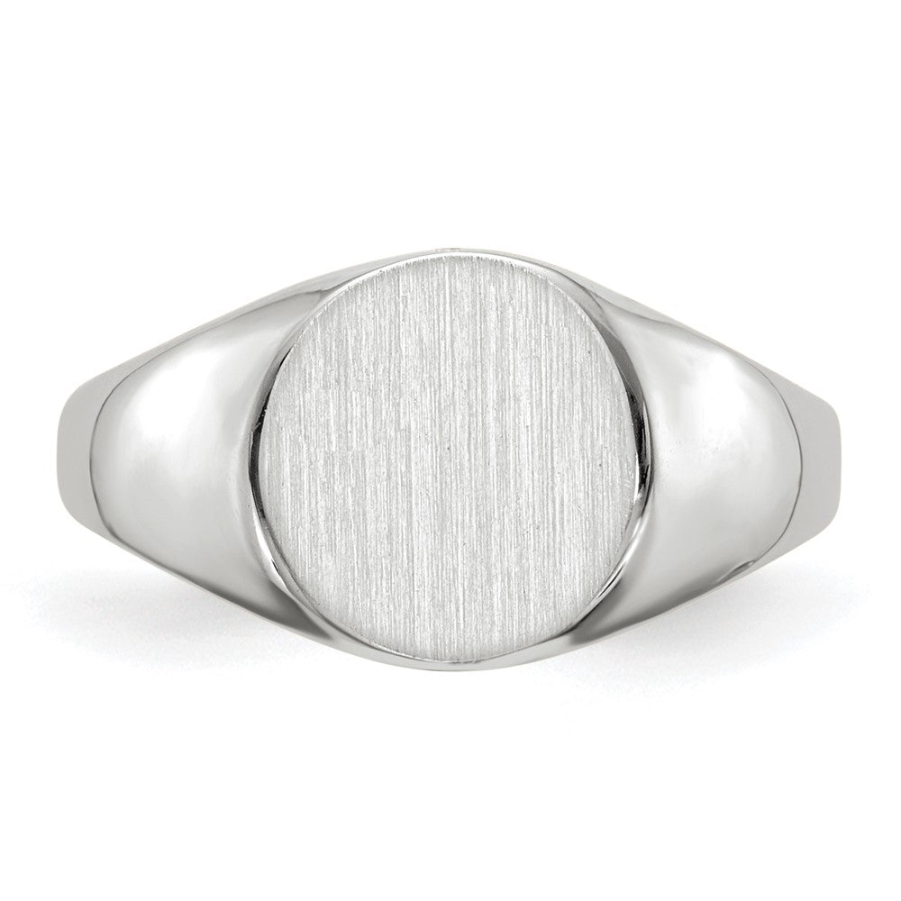 14K Weißgold Siegelring mit geschlossener Fassung, 9,0x9,0mm