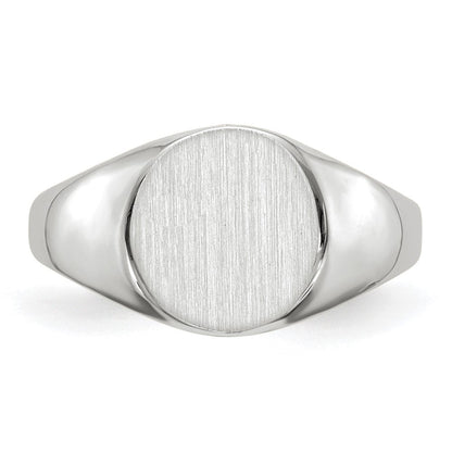 14K Weißgold Siegelring mit geschlossener Fassung, 9,0x9,0mm