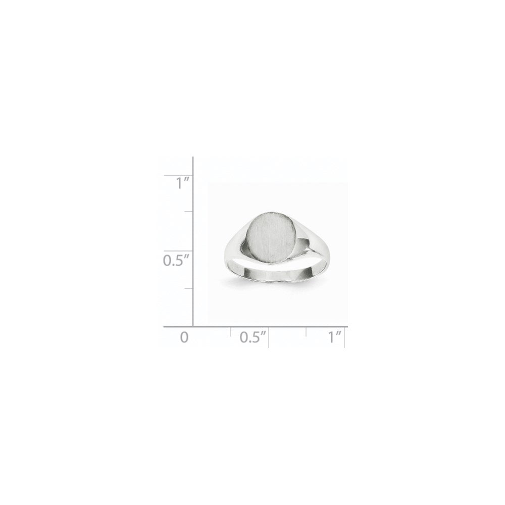14K Weißgold Siegelring mit geschlossener Fassung, 9,0x9,0mm