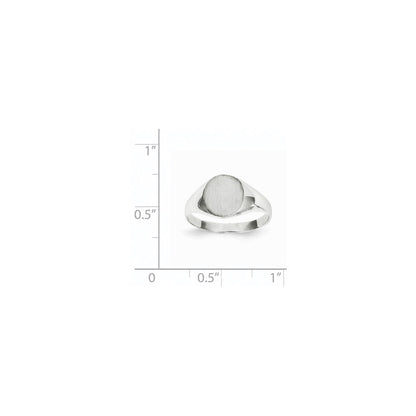 14K Weißgold Siegelring mit geschlossener Fassung, 9,0x9,0mm