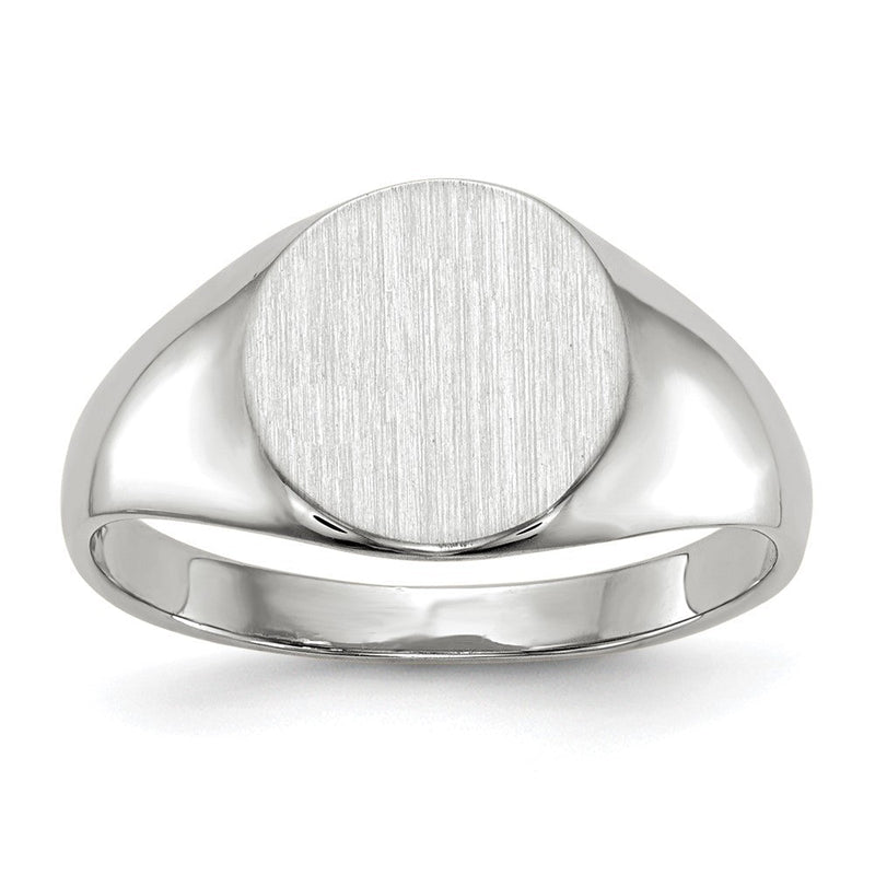 10K Weißgold 9.0x9.0mm Geschlossen Rückseite Siegel Ring